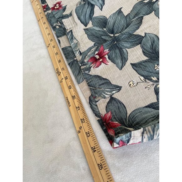 Chaps Ralph Lauren XL Hawaiian Shirt Tropical Floral Print Cotton Short Sleeve - Picture 5 of 8